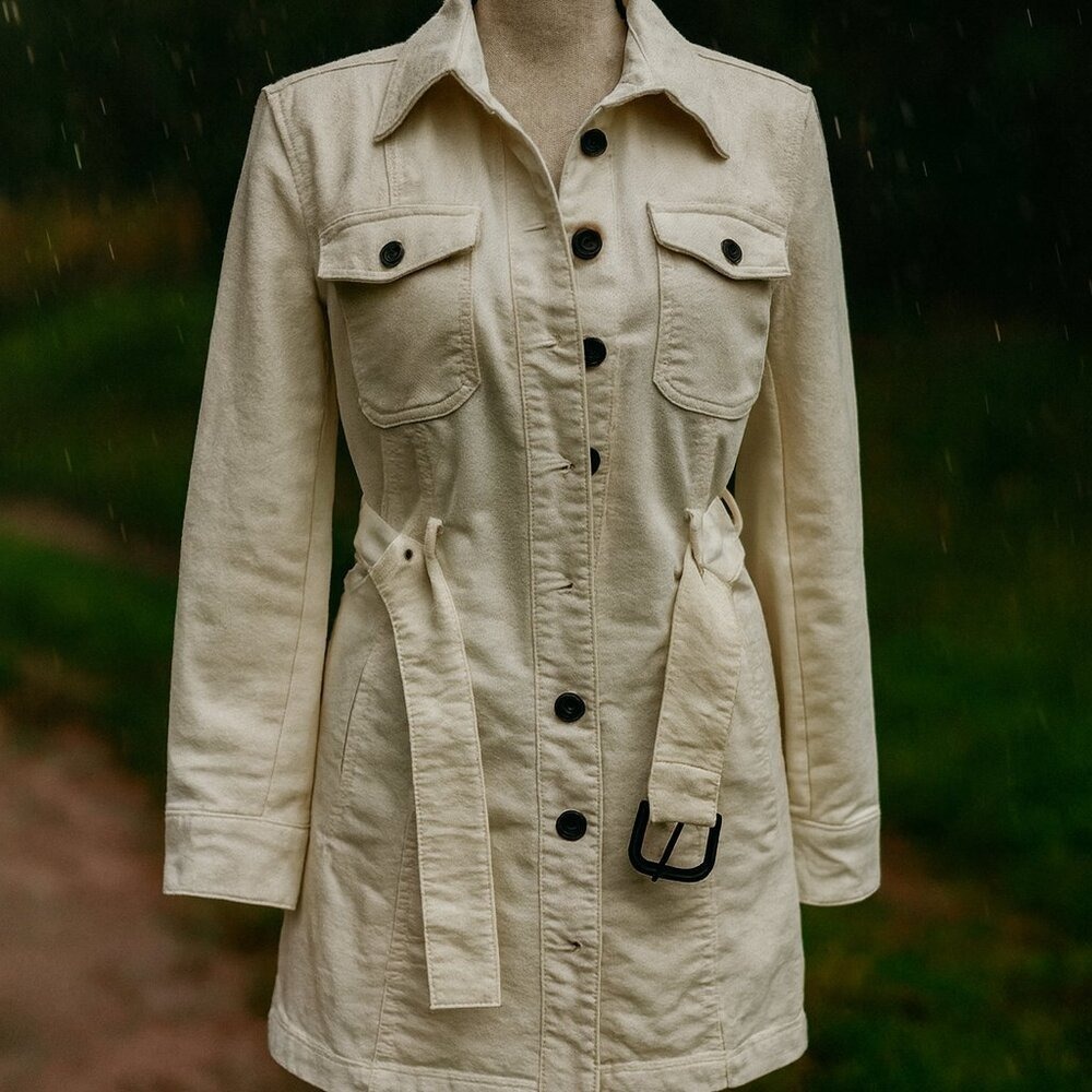 House Of Harlow 1960 Corduroy Mini Dress Sz S Button Down Ivory Retro Woodstock